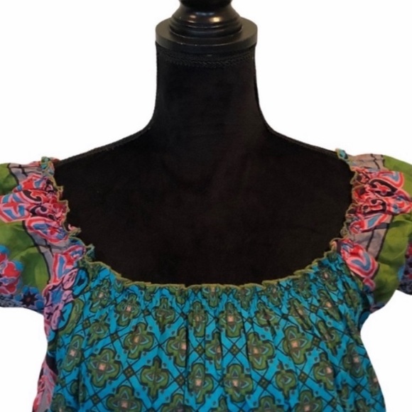 Charlotte Web NWT 100% cotton cap shortsleeve abstract print size medium/large - Picture 2 of 12